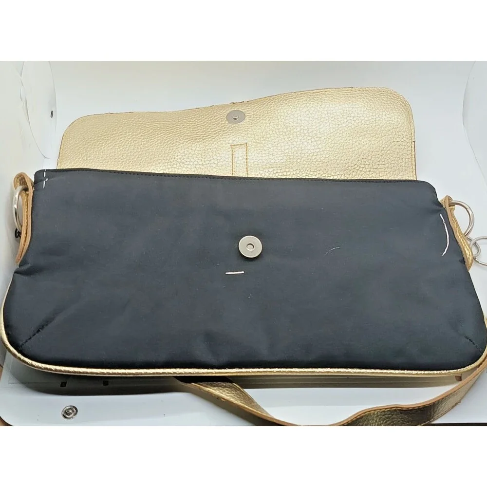 Bijoux Terner Black Gold Shoulder Bag Purse Chain Strap Y2K Style